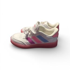 Adidas Kids' White, Pink, and Blue Sneakers